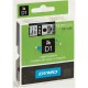 DYMO D1 Schriftbandkassette schwarz auf transparent 12mm/7m
