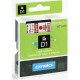 DYMO D1 Schriftbandkassette rot auf weiß  12 mm/7,0 m