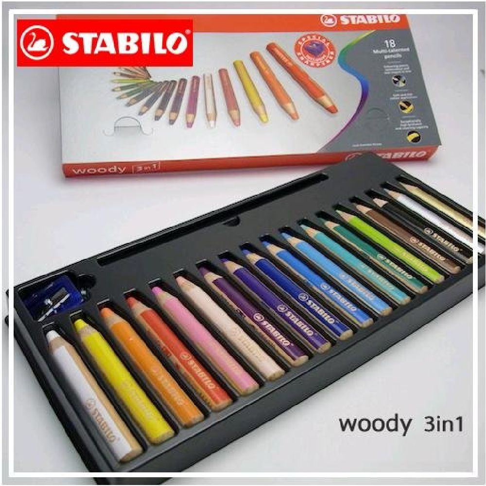 STABILO Multitalentstift woody 3 in 1 18er Karton Etui
