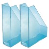 helit Stehsammler Economy Transparent, Polystyrol, blau, 2 Stück
