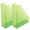 helit Stehsammler Economy Transparent, Polystyrol, grün, 2 Stück