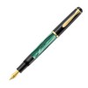 Pelikan Kolben-Füllhalter M-200, grün marmoriert, Federbreite: F